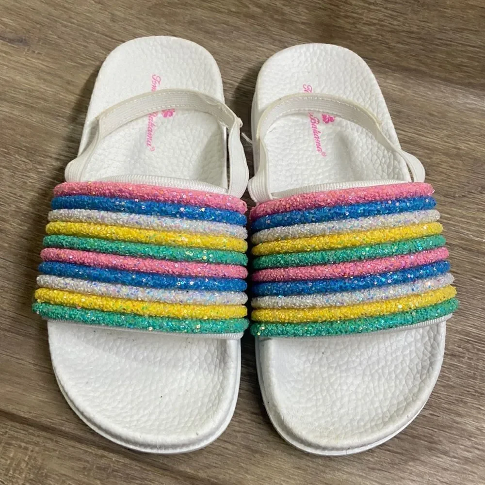 Tommy Bahama Rainbow Glitter Slides